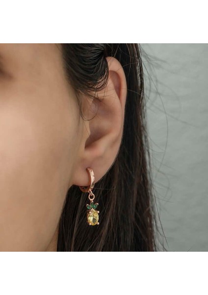 Gümüş Ananas Figür Meyve Küpe modelleri