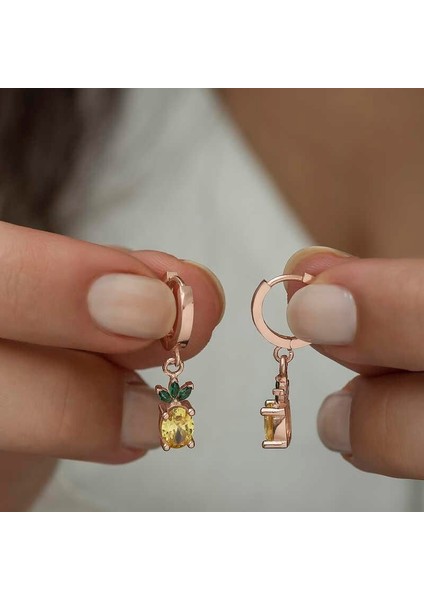 Gümüş Ananas Figür Meyve Küpe fırsatları