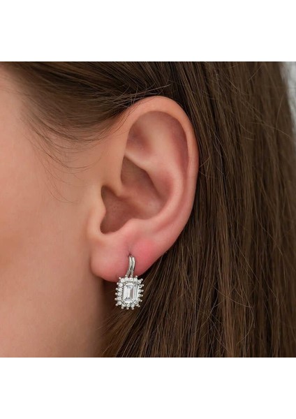 Gümüş Mengeçli Zümrüt Kesim Küpe fiyatları