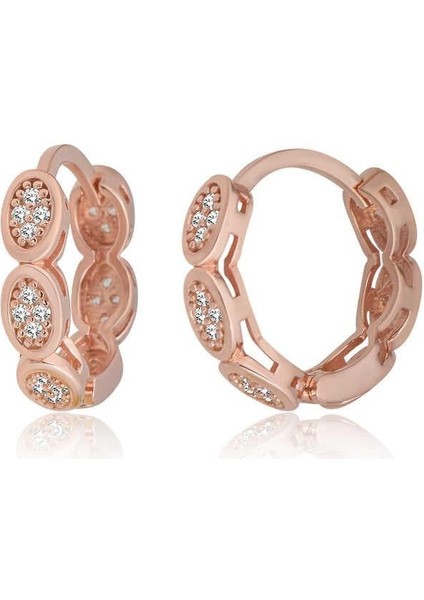 Gümüş Zirkon Taşlı Halka Kadın Küpe