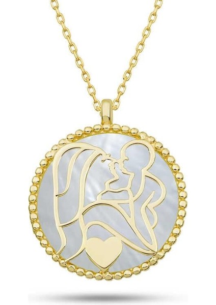 Gümüş Fosforlu Gold Anne Çocuk Sevgisi Kadın Kolye fiyatları