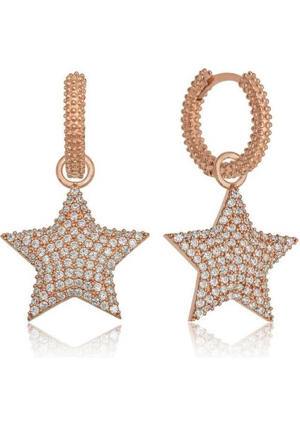 Gümüş Halka Yıldız Küpe