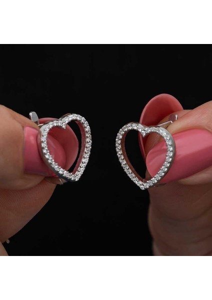 Gümüş Kalpli Kadın Küpe indirimleri