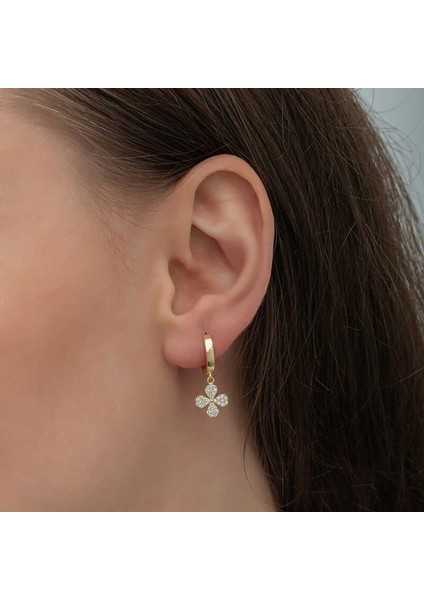 ​gümüş Gold Sallantılı Yonca Kadın Küpe fiyatları