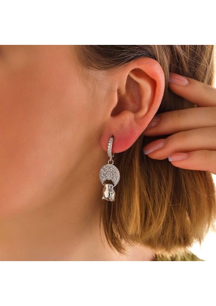 ​gümüş Sallantılı Kaplan Figürlü Kadın Küpe fiyatları