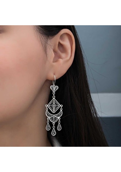 Gümüş Telkari Sallantılı Kadın Küpe modelleri