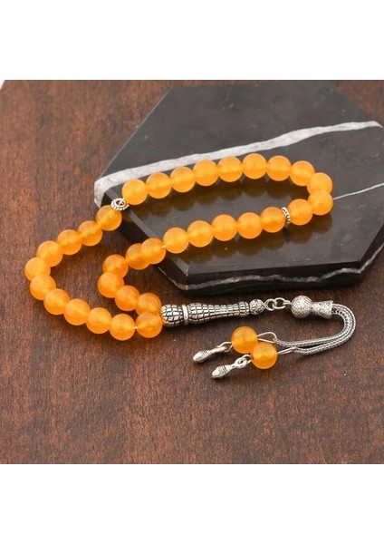 ​doğaltaş Metal Püsküllü Sarı Yeşim Taşı Tesbih fiyatları