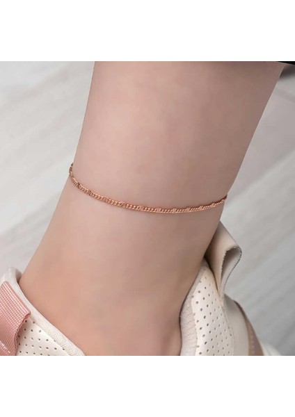 925 Ayar Gümüş Rose Kalemli Halhal