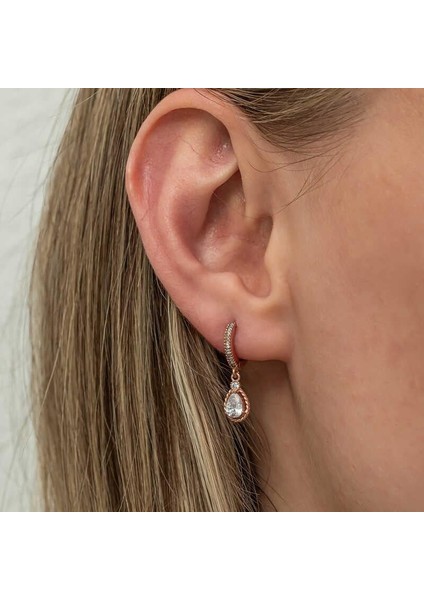 Gümüş Sallantılı Rose Damla Kadın Küpe modelleri