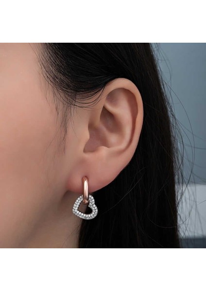 ​gümüş Rose Sallantılı Kalp Kadın Küpe fiyatları