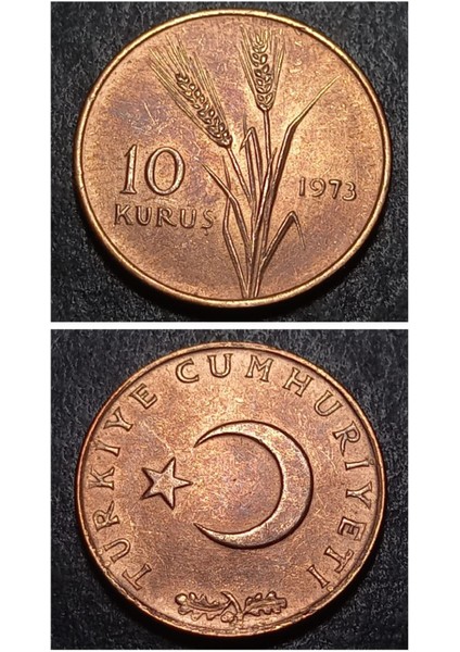 Escoines 39963688B5DA69DD81 1973 10 Kuruş Çil Para Bronz