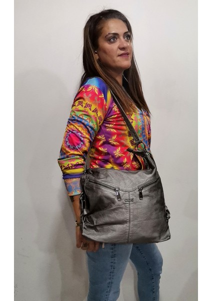 Lüks 16500 Gray Omuz Çantası