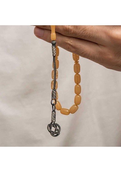 Gümüş Kazaz Püsküllü Sıkma Kehribar Tesbih modelleri