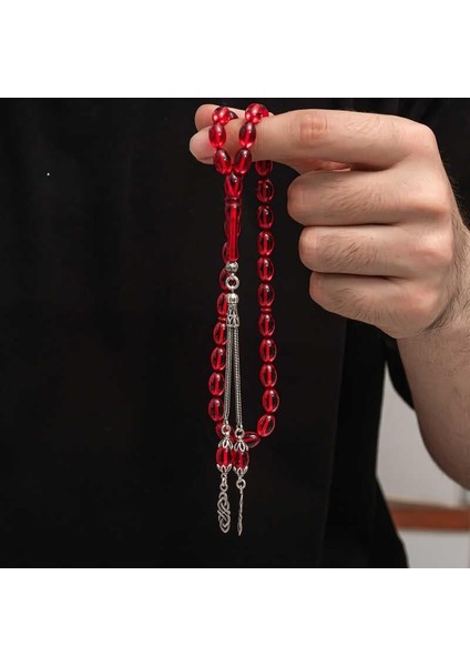 Gümüş Püskül Sıkma Kehribar Tesbih fırsatları