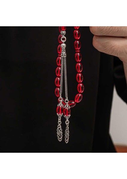 Gümüş Püskül Sıkma Kehribar Tesbih indirimleri