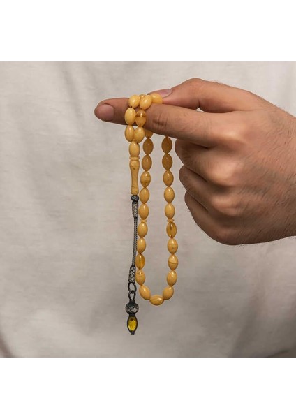 Gümüş 1000 Ayar Kazaz Püsküllü Sıkma Kehribar Tesbih modelleri