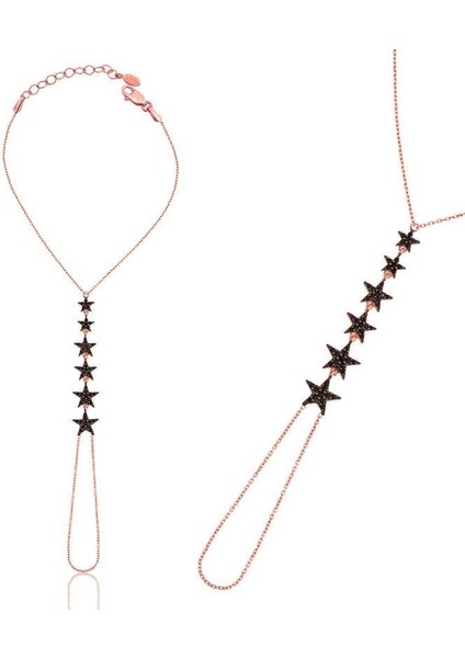 925 Ayar Gümüş Rose Yıldız Şahmeran Bileklik