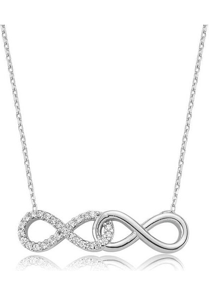 925 Ayar Gümüş Sonsuz Aşk Kadın Gümüş Kolye
