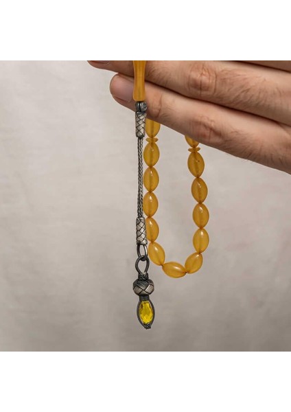 Gümüş 1000 Ayar Kazaz Püsküllü Sıkma Kehribar Tesbih modelleri