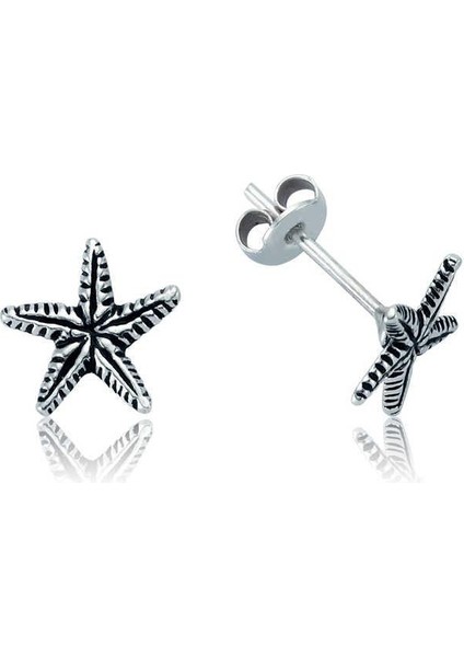 925 Ayar Gümüş Deniz Yıldızı Çivili Küpe