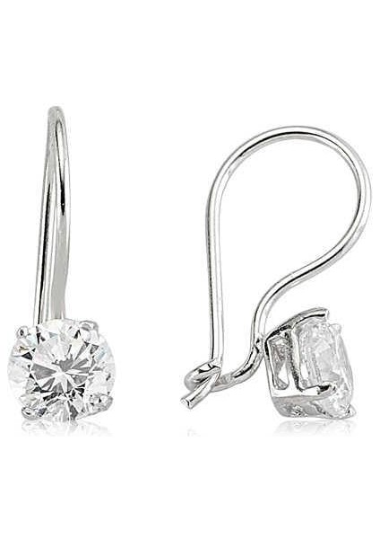 925 Ayar Gümüş Tek Taş Sallantılı Küpe