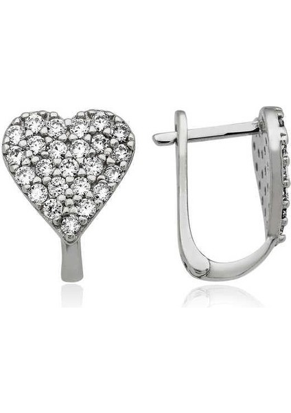 925 Ayar Gümüş Kalp Küpe