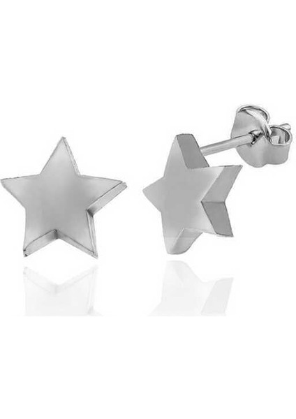 Gümüş Yıldız Çivili Kadın Küpe