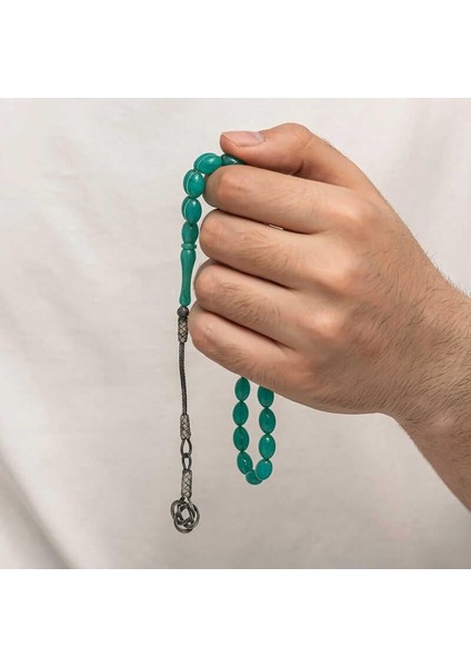 Gümüş Kazaz Püsküllü Sıkma Kehribar Tesbih modelleri