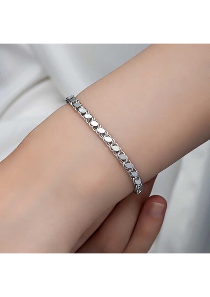 925 Ayar Gümüş Pullu Zincir Kadın Bileklik fırsatları