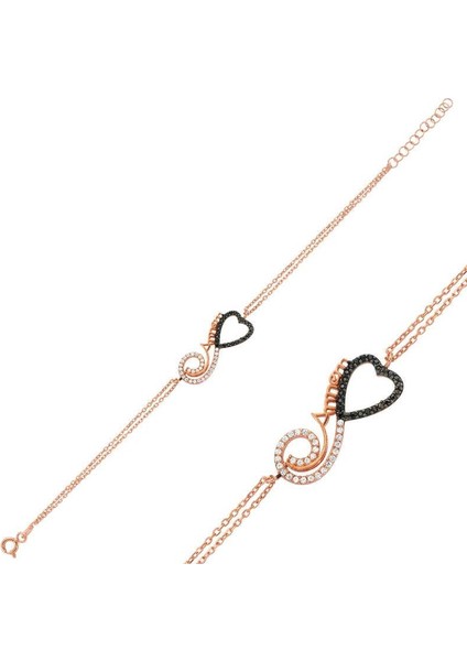 Gümüş Rose Kalpli Sonsuzluk Annem Bileklik fiyatları