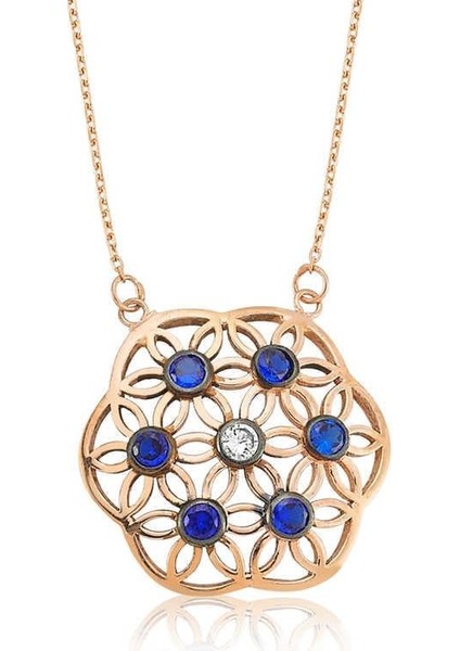 925 Ayar Gümüş Yaşam Çiçeği Kadın Gümüş Kolye