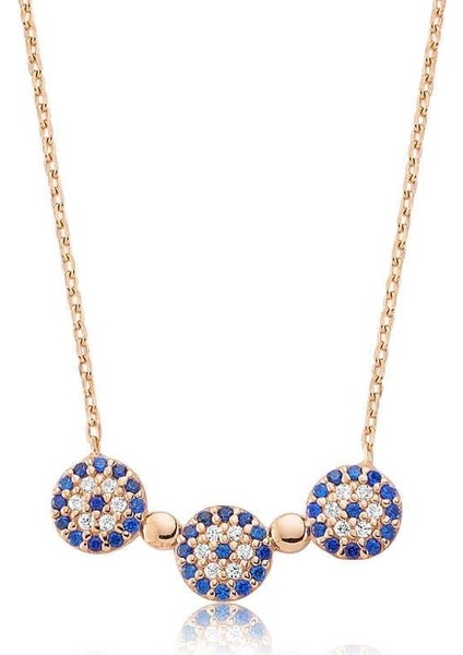 925 Ayar Gümüş Nazarlı Kadın Gümüş Kolye