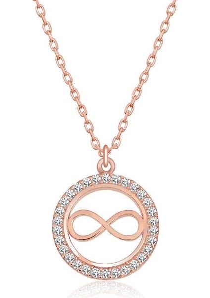 925 Ayar Gümüş Rose Minik Sonsuzluk Kadın Gümüş Kolye fiyatları