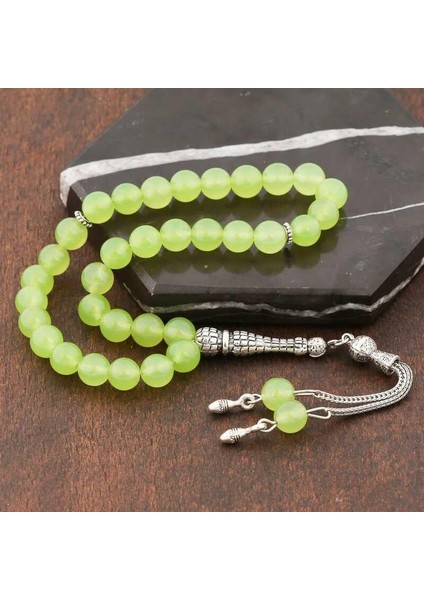 ​doğaltaş Metal Püsküllü Yeşil Yeşim Taşı Tesbih fiyatları