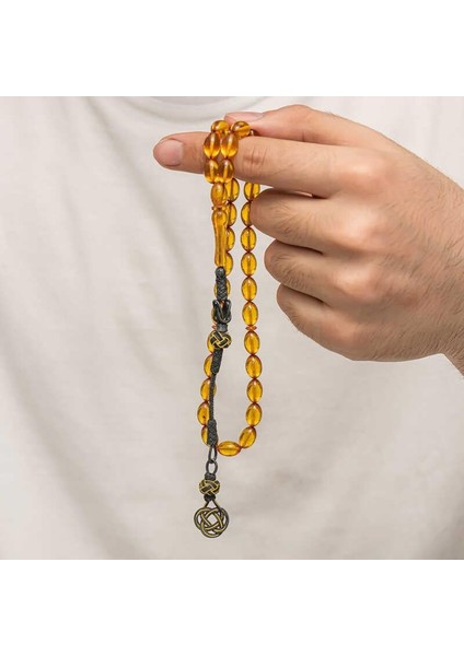 Gümüş Kazaz Püsküllü Sıkma Kehribar Tesbih fırsatları