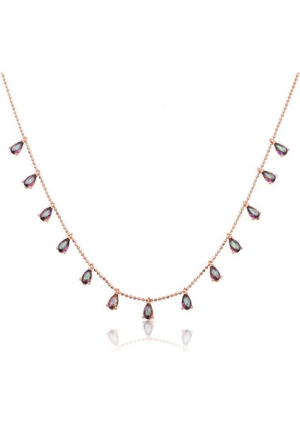 925 Ayar Gümüş Mistik Topaz Şans Kolyesi