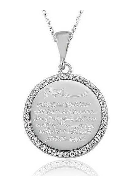Gümüş Ayetel Kürsi Bayan Kolye
