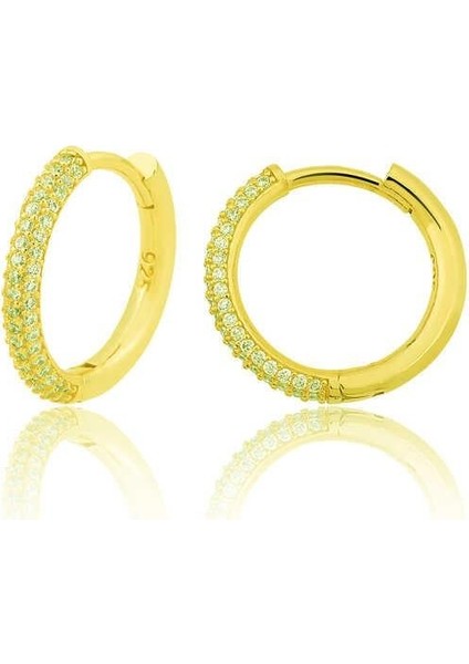 Gümüş Gold Halka Kadın Küpe