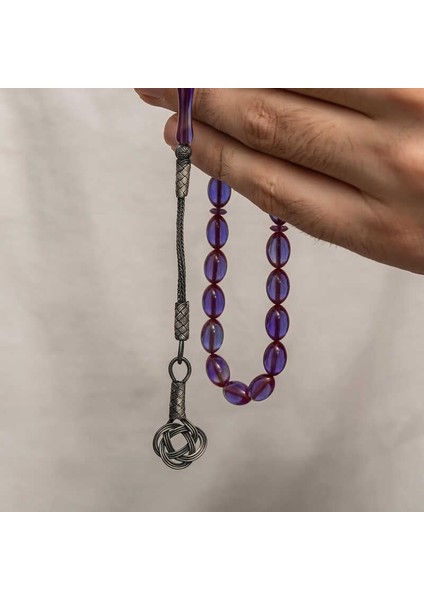 Gümüş Kazaz Püsküllü Sıkma Kehribar Tesbih fiyatları