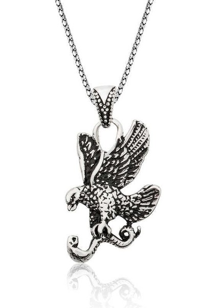 925 Ayar Gümüş Kartal Erkek Gümüş Kolye