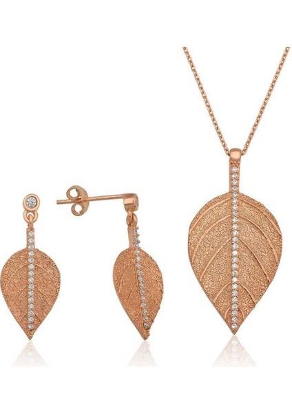 925 Ayar Gümüş Yaprak Ikili Set