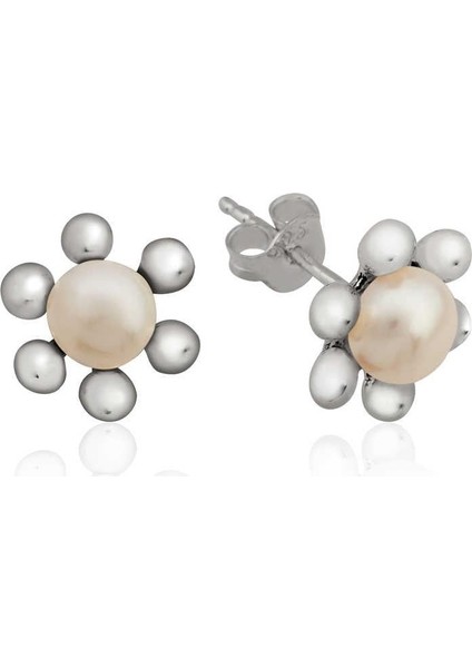 925 Ayar Gümüş Inci Çiçek Çivili Küpe fiyatları