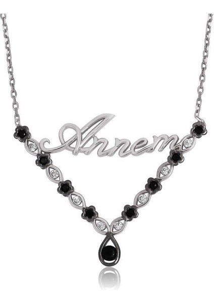 925 Ayar Gümüş Çiçek Annem Kadın Gümüş Kolye