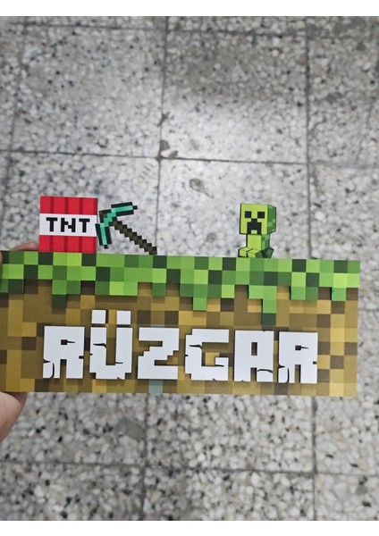 Minecraft Temalı Isme Özel Kapı ve Duvar Süsü