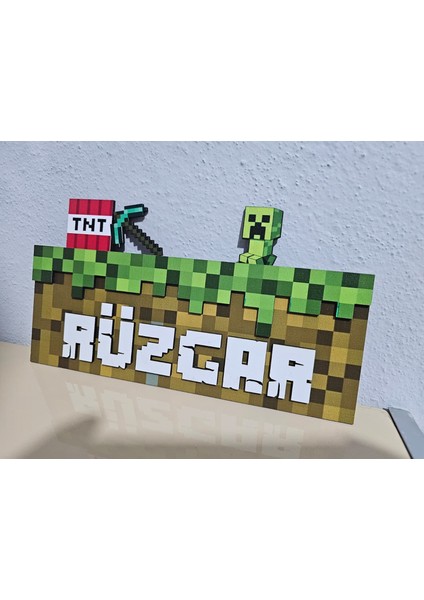 Minecraft Temalı Isme Özel Kapı ve Duvar Süsü modelleri