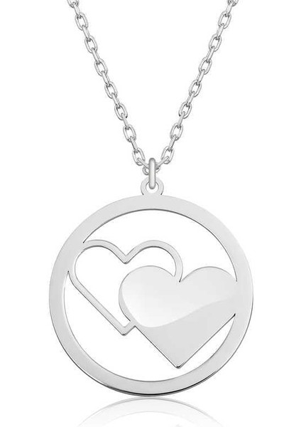 925 Ayar Gümüş Kalp Kadın Gümüş Kolye