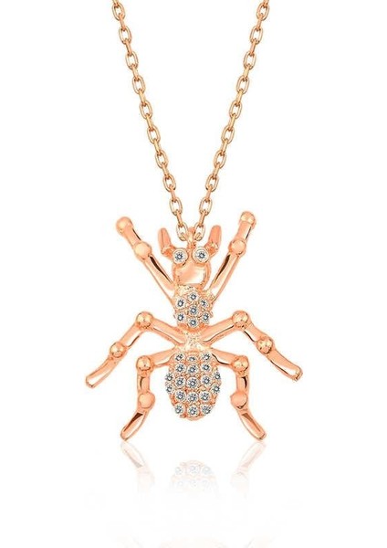 925 Ayar Gümüş Rose Örümcek Kadın Gümüş Kolye fırsatları