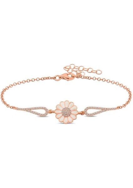 ​925 Ayar Gümüş Rose Papatya Kadın Bileklik