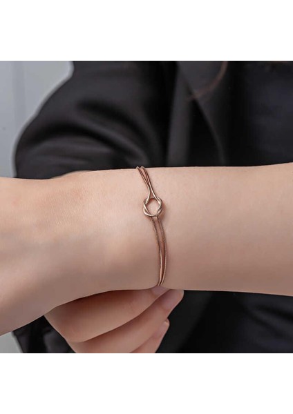 925 Ayar Gümüş Rose Aşk Düğüm Kadın Bileklik fiyatları