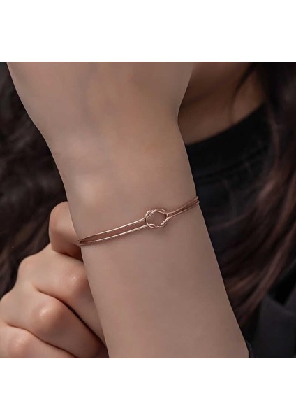 925 Ayar Gümüş Rose Aşk Düğüm Kadın Bileklik modelleri